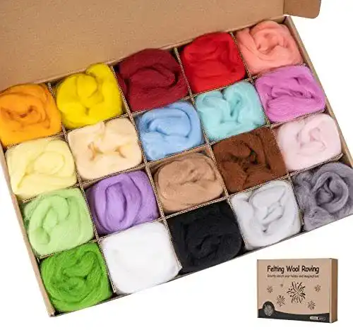 Filzwolle Homewit, 20 Farben à 10 Gramm für Stricken und Filzen