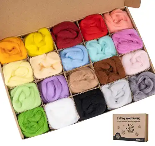 Filzwolle Homewit, 20 Farben à 10 Gramm für Stricken und Filzen