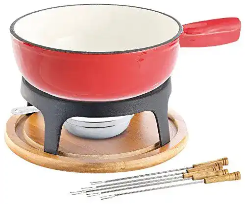 Fondue-Set aus Gusseisen von Rosenstein & Söhne mit Zubehör