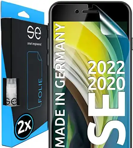 Panzerglas für iPhone SE 2020 und 2022 Schutzfolie mit Positionierhilfe