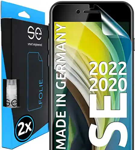 Panzerglas für iPhone SE 2020 und 2022 Schutzfolie mit Positionierhilfe