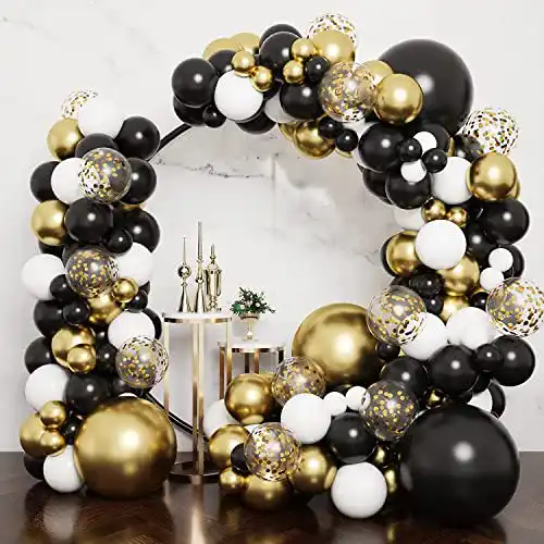 Ballonbogen Victse Set in Gold und Schwarz, 133 Teile für Dekoration
