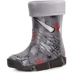 Ladeheid Gummistiefel für Kinder in Dunkelgrau mit Spinnenmuster