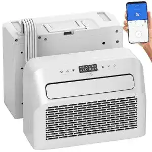 Mobile Split-Klimaanlage von Sichler Haushaltsgeräte mit WLAN und Entfeuchterfunktion