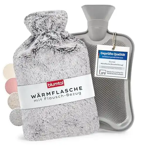 Blumtal Wärmflasche mit weichem Bezug für Komfort und Wärme