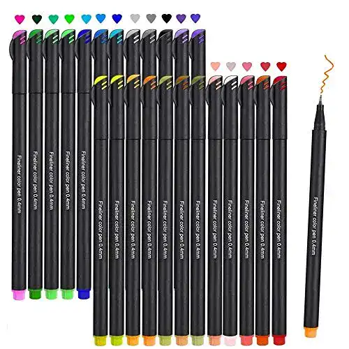 Beupro Fineliner Set mit 24 Farben für kreative Anwendungen