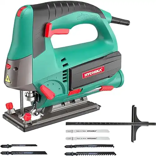 HYCHIKA 800W Stichsäge mit Laserunterstützung und 6 Sägeblättern