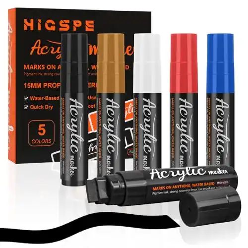 Graffiti-Stifte Higspe 5 Farben 15mm Acrylmarker für vielseitige Anwendungen