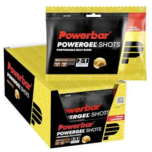 Powergel Powerbar Shots Cola 24x60g mit High Carb Energie und Koffein