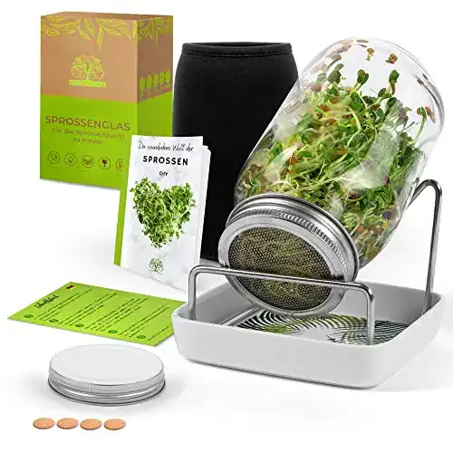 Sprossengläser Pura Vida Keimglas Set für Sprossenanbau
