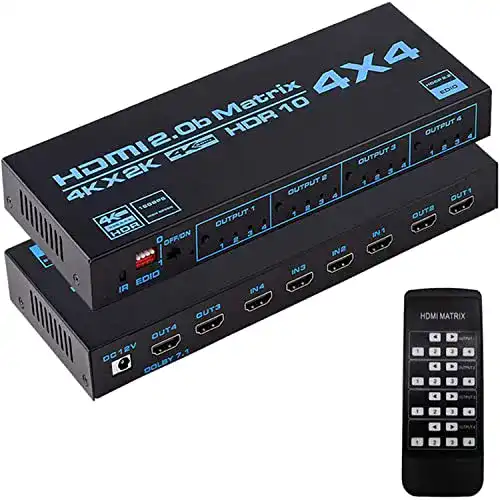 HDMI-Matrix Xykjobc 4×4 für 4K Signale und Steuerung