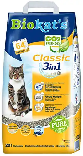 Biokat’s Katzenstreu Classic 3in1 ohne Duft, 20 L
