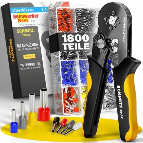 Crimpzange von SCHMITZ.Tools mit 1800 Aderendhülsen im Set