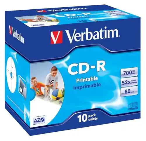 CD-R Verbatim AZO Wide Inkjet Printable 700 MB, 10er Pack