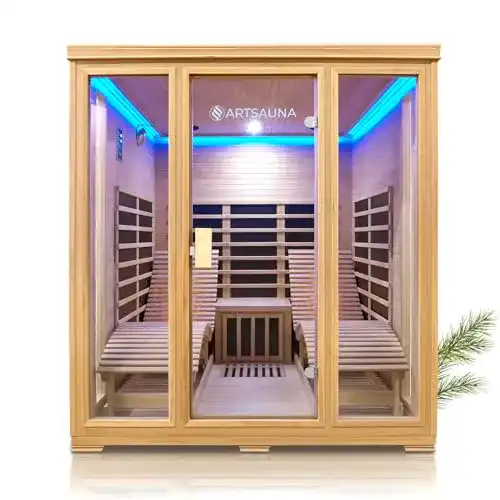 Infrarotkabine Artsauna Billund mit Dual-Technologie und Relaxliegen