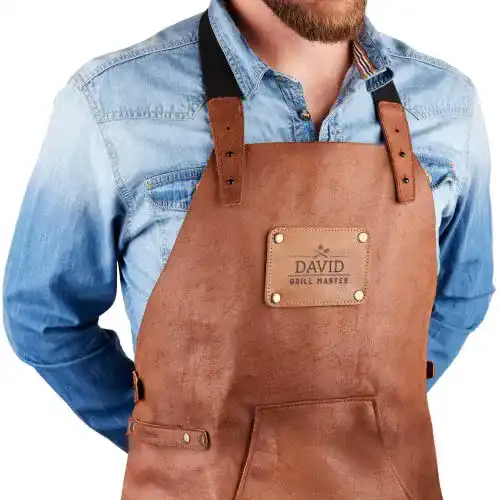 Lederschürze aus recyceltem Leder – Personalisierbare Grillschürze