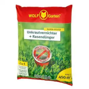 Rasendünger von WOLF Garten 2-in-1 für gesunden Rasen