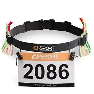 Startnummernband Rj-Sport Triathlon Laufgurt mit Nummernhalter und Gel-Haltern
