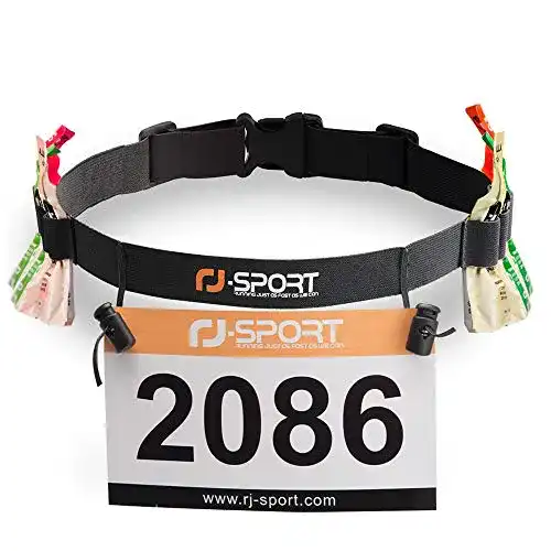 Startnummernband Rj-Sport Triathlon Laufgurt mit Nummernhalter und Gel-Haltern