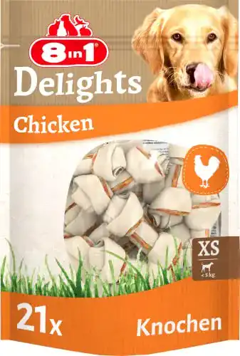 Hundeleckerlies 8in1 Delights Chicken Knochen für kleine Hunde