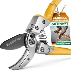 Amboss Gartenschere von Grüntek, 200 mm für präzises Schneiden