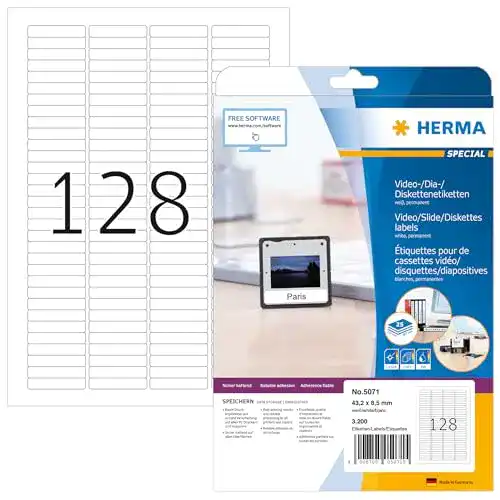 Herma 5071 Dia Etiketten 25 Blatt selbstklebend 43,2 x 8,5 mm