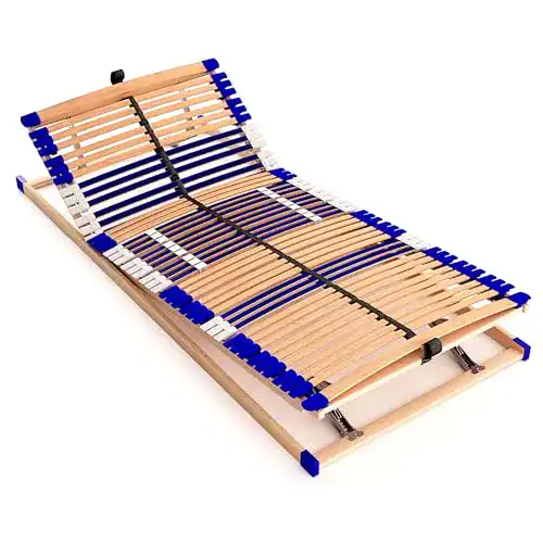 Lattenrost 80×200 cm aus Buchenholz mit verstellbarem Kopf- und Fußteil