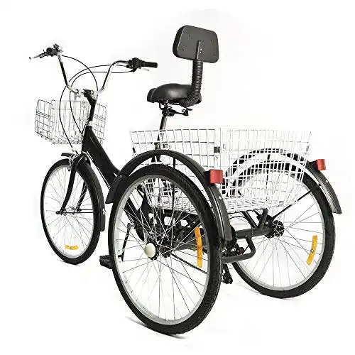 Dreirad für Erwachsene Lightakai 24 Zoll 7-Gang Fahrrad
