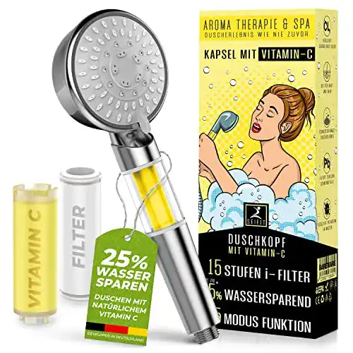 Duschkopf mit Kalkfilter und Wassersparfunktion von SeiFIT
