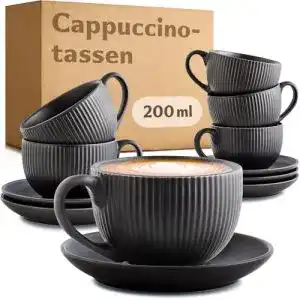 Cappuccino-Tassen Cosumy mit Untertassen im 6er Set