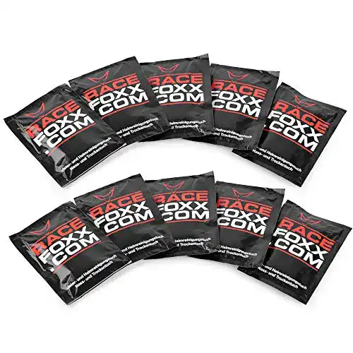 Visierreiniger We Are Racing von Racefoxx – 10 Sets im Paket