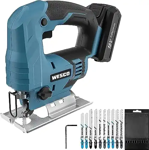Akku-Stichsäge von WESCO mit 18V und 2,0Ah Akku sowie Ladegerät