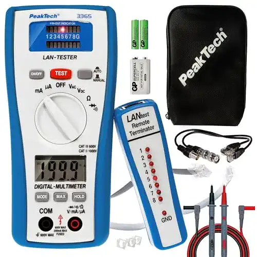 Netzwerktester PeakTech 3365 – LAN Tester und Digital Multimeter