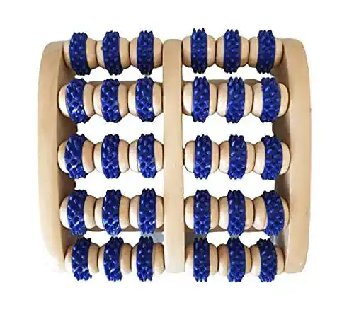 Fußmassageroller aus Holz mit 2×5 Achsen für gezielte Fußmassage