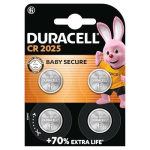 Duracell 2025 Lithium-Knopfzellen (4 Stück) 3 V für verschiedene Anwendungen