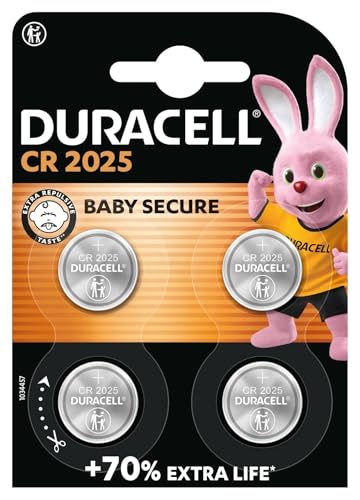 Duracell 2025 Lithium-Knopfzellen (4 Stück) 3 V für verschiedene Anwendungen
