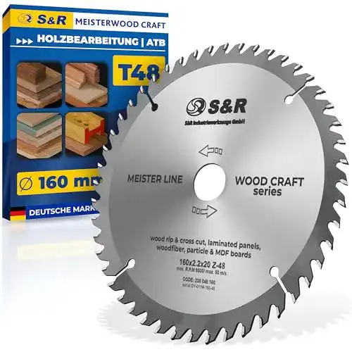 Sägeblatt 165×20 mm S&R Kreissägeblatt in Industriequalität
