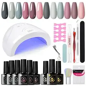 UV Nagellack Set mit 48W UV Lampe und 6 Farben