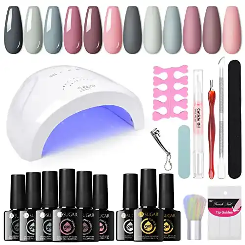 UV Nagellack Set mit 48W UV Lampe und 6 Farben