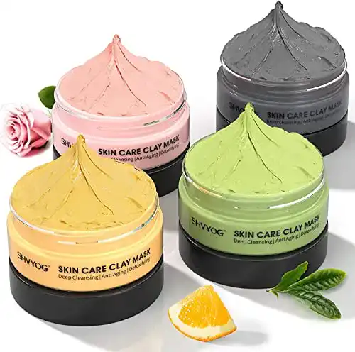 Tonerde-Maske Set mit Vitamin C, Kurkuma, Totes Meer und Grüntee