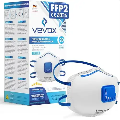 FFP3-Masken im 20er Set – VEVOX FFP2 Atemschutzmasken
