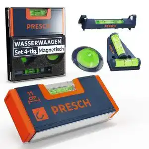 Wasserwaagen-Set Presch Mini 4-teilig für präzise Messungen