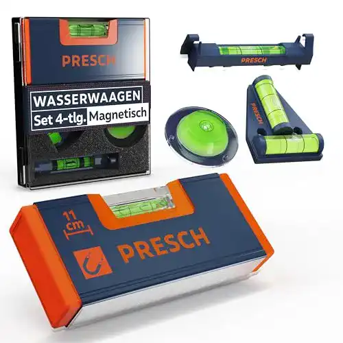 Wasserwaagen-Set Presch Mini 4-teilig für präzise Messungen