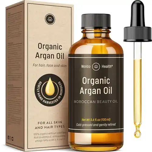 WoldoHealth Bio Arganöl kaltgepresst für Gesicht, Haut und Haare