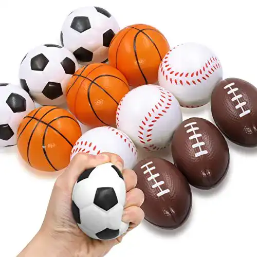 Antistressball Set mit 12 Anti-Stressbällen in 4 verschiedenen Designs