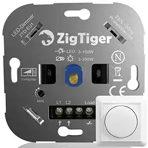 Zigtiger Dimmer Lichtschalter, 2-Wege Dimmschalter für dimmbare LED und Halogen