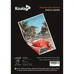 Fotopapier A4 Koala für Laserdrucker, doppelseitig, 100 Blatt