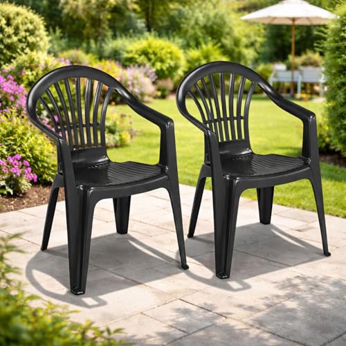 Mojawo Stapelstühle 2er Set für Garten und Balkon