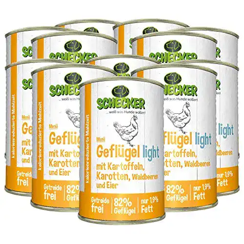 Diätfutter für Hunde Schecker Nassfutter Geflügel Light