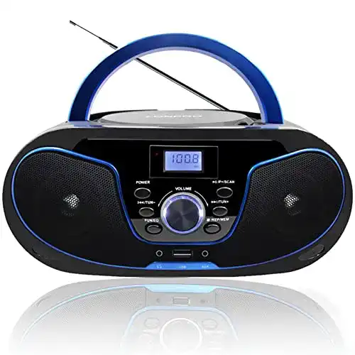 Tragbarer CD-Player mit Kassettendeck und Bluetooth-Funktion von LONPOO